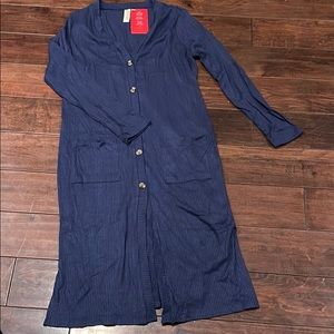 Allison Joy Evereve long cardigan navy large NWT